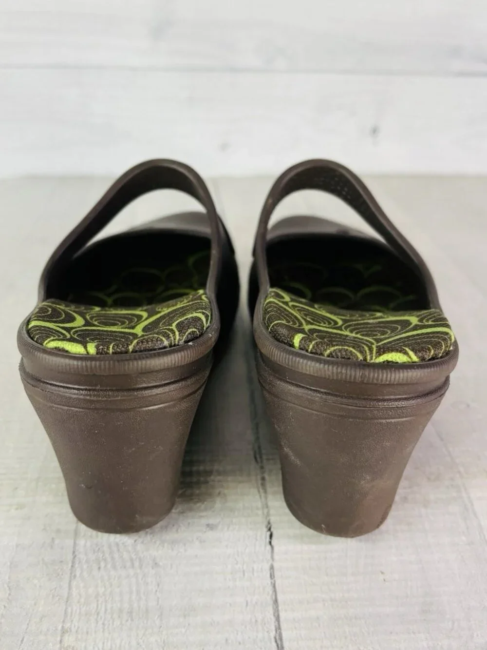 Crocs Women FRANCES Brown Slip On Wedge Closed Toe Mary Jane Comfort Shoes Sz 8 - Picture 6 of 16